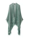 Fabiana Filippi Metallic-threading Cape In Green