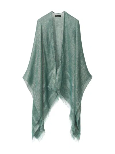 Fabiana Filippi Metallic-threading Cape In Green