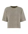 Fabiana Filippi Crewneck Metallic In Nude