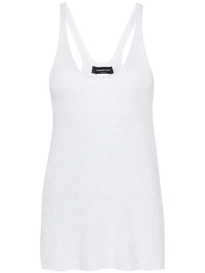 Fabiana Filippi Metallic-threading Knitted Top In Silver