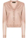 Fabiana Filippi Metallic-threading Semi-sheer Cardigan In Orange
