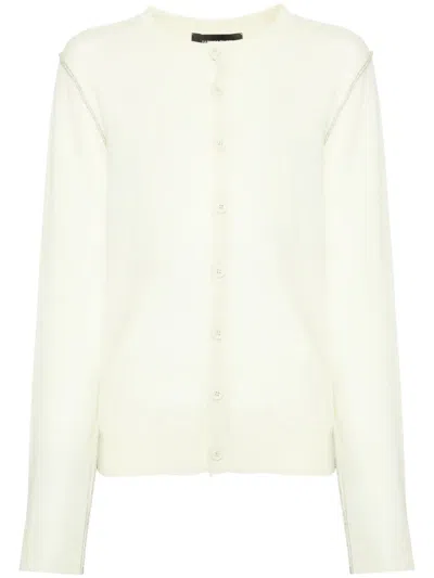 Fabiana Filippi Metallic-threading Wool Cardigan In Green