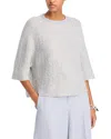 Fabiana Filippi Metallic Three Quarter Sleeve Sweater In Beige Over