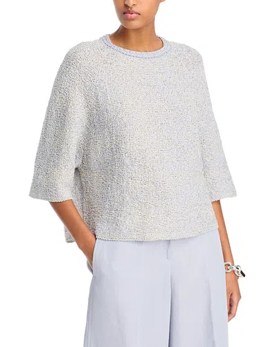 Fabiana Filippi Metallic Three Quarter Sleeve Sweater In Beige Over