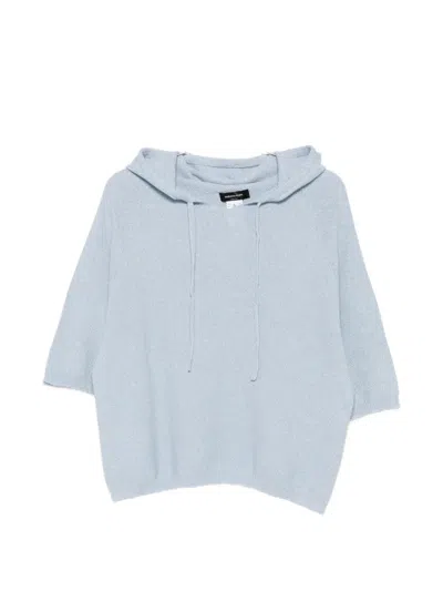 Fabiana Filippi Metallic-thread Short-sleeve Sweater In Blue