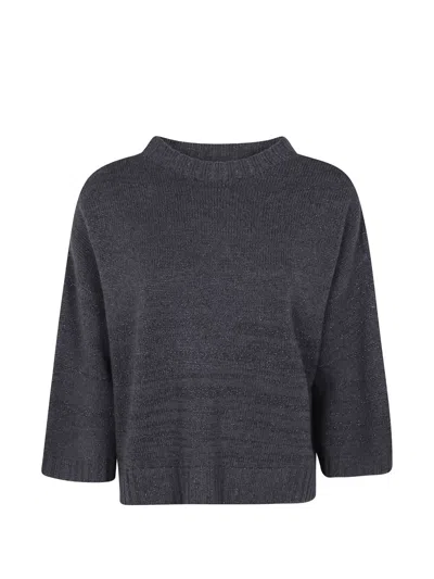 Fabiana Filippi Metallic-thread Wool Sweater In Gray
