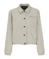 Fabiana Filippi Micro Faille Bomber Jacket In Brown