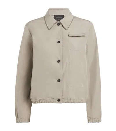 Fabiana Filippi Micro Faille Shirt Jacket In Green