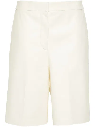 Fabiana Filippi Mid-rise Leather Shorts In White