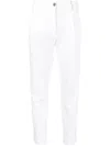 Fabiana Filippi High-waisted Cotton Trousers In Weiss