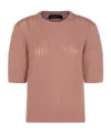 Fabiana Filippi Knit Crewneck Mid-length Ribbed Textured In Pink