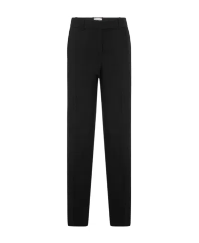Fabiana Filippi Mid-waist Casual Pants With Crease Design In Black