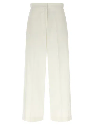FABIANA FILIPPI MID-WAIST WHITE COTTON TROUSERS