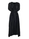 Fabiana Filippi Sleeveless Pleated Maxi Dress With Matching Belt In Black