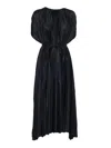 Fabiana Filippi Sleeveless Pleated Maxi Dress With Matching Belt In Black