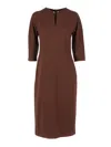 Fabiana Filippi Fitted Midi Dress With Stylish Cutouts In Brown