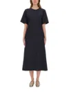 Fabiana Filippi Midi Dress Featuring Lurex Detailing And Flared Skirt In Blue