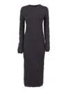 Fabiana Filippi M7long Knitted Merino Wool Sheath Dress In Gray