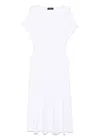 Fabiana Filippi Relaxed Silhouette Midi Dress With Cinched Waist In White