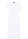 Fabiana Filippi Relaxed Silhouette Midi Dress With Cinched Waist In White