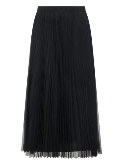 Fabiana Filippi Midi Plated Skirt In Blue