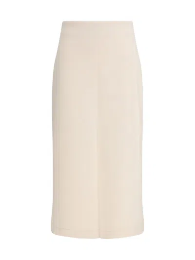 Fabiana Filippi Pocket Straight Midi Skirt In Brown