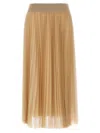Fabiana Filippi Pleated Tulle A-line Midi Skirt In Neutral