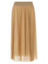 Fabiana Filippi Pleated Tulle A-line Midi Skirt In Neutral