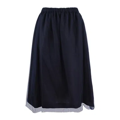 Fabiana Filippi Midnight Blue Linen And Viscose Skirt