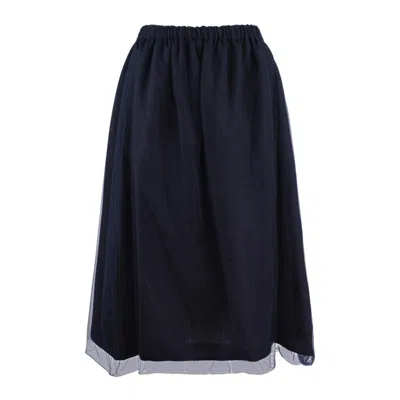 Fabiana Filippi Midnight Blue Linen And Viscose Skirt | ModeSens