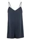 Fabiana Filippi Midnight Blue Satin Viscose Top In Blue
