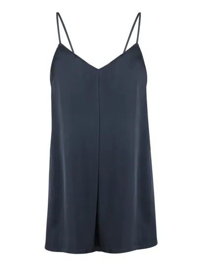 Fabiana Filippi Midnight Blue Satin Viscose Top