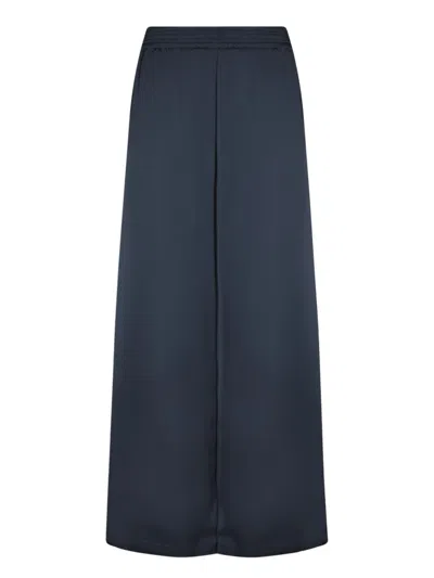 Fabiana Filippi Midnight Blue Trousers With Fluid Fabric