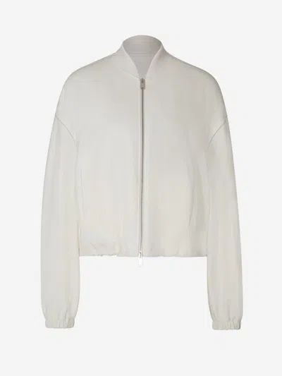 Fabiana Filippi Crew Neckline Elastic Cuffs Front Pockets In White
