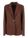 Fabiana Filippi Single-breasted Jersey Blazer With Tailored Fit In Brown