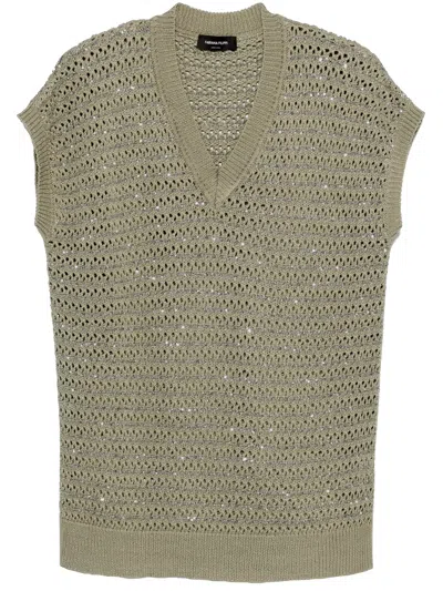 Fabiana Filippi Military V Neck Sweater