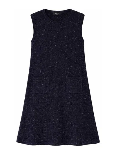 Fabiana Filippi Mini Dress With Sequins In Blue