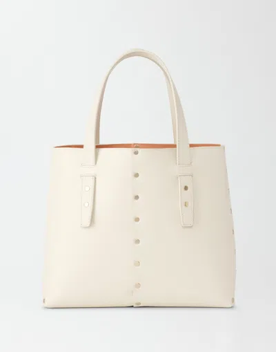 Fabiana Filippi Designer Handbags Leather And Studded Tote Bag In Butter