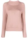 Fabiana Filippi Mock-neck Wool-blend Jumper In Pink
