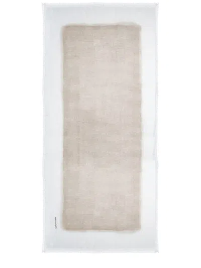 Fabiana Filippi Striped Modal Cashmere Fringed Stole In Transparent