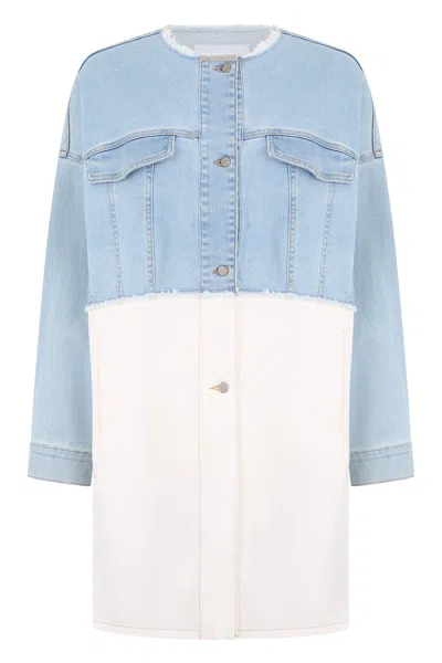 Fabiana Filippi Modern Denim Shirt And Elegant Cotton In Blue