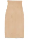 Fabiana Filippi Brushed Midi Skirt In Beige
