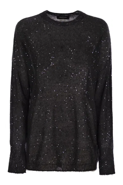Fabiana Filippi Mohair Cape In Black