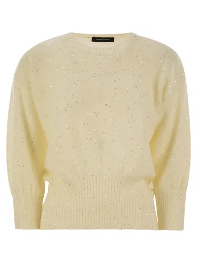 FABIANA FILIPPI MOHAIR SWEATER WITH MICRO SEQUINS