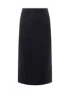 Fabiana Filippi Mohair Virgin Wool Skirt In Blu Notte