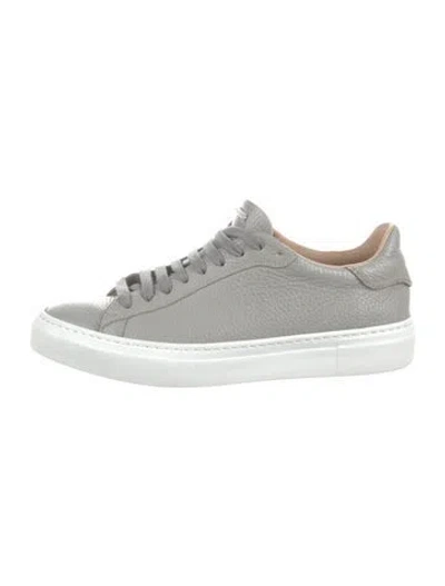 Pre-owned Fabiana Filippi Monili Leather Sneakers In Grey