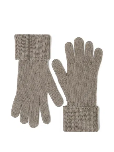 Fabiana Filippi Monili-embellished Knitted Gloves In Gray