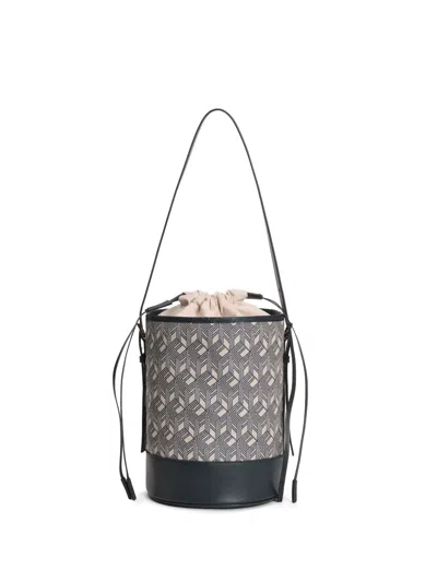 Fabiana Filippi Monogram-jacquard Bucket Bag In Blue