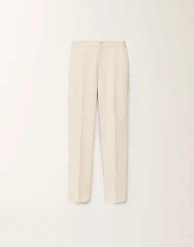 Fabiana Filippi Montefalco Cotton And Silk Mikado Trousers In Vanilla