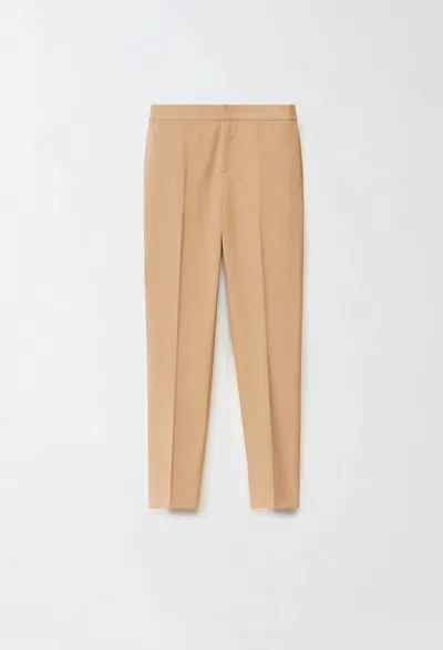 Fabiana Filippi Montefalco Gabardine Trousers In Cammello In Brown